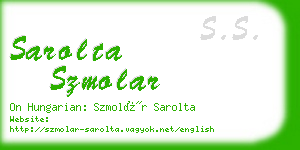 sarolta szmolar business card